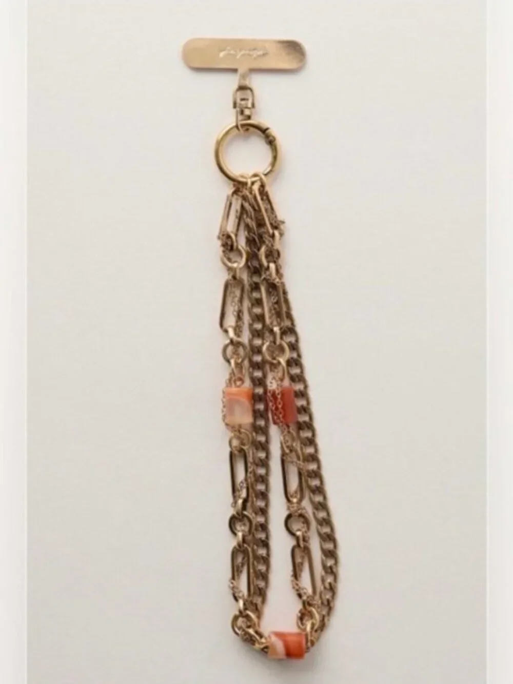 FREE PEOPLE Layered Chain Phone Wristlet Gold